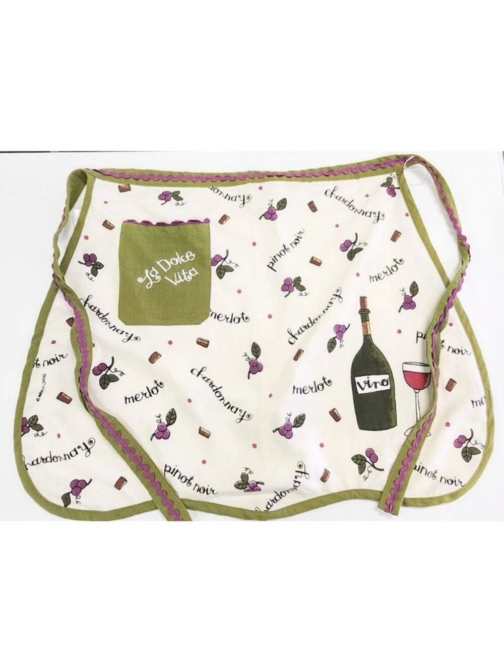 Apron La Dolce Vita Apron by Kay Dee Designs19 x 19  6 x 6 Pocket  Tie 20"